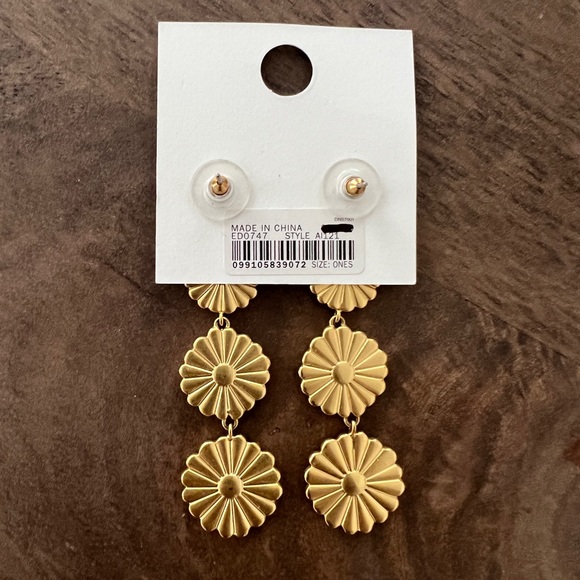 Madewell gold daisy chain drop earrings - Picture 2 of 2